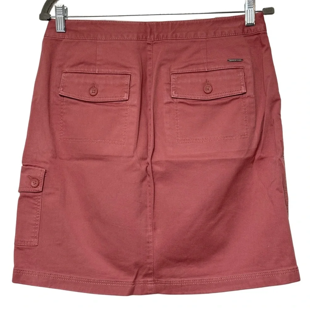 {L.L. Bean} "Favorite Fit" Cargo Khaki Style Tie Waist Knee Length Midi Skirt - Picture 2 of 5